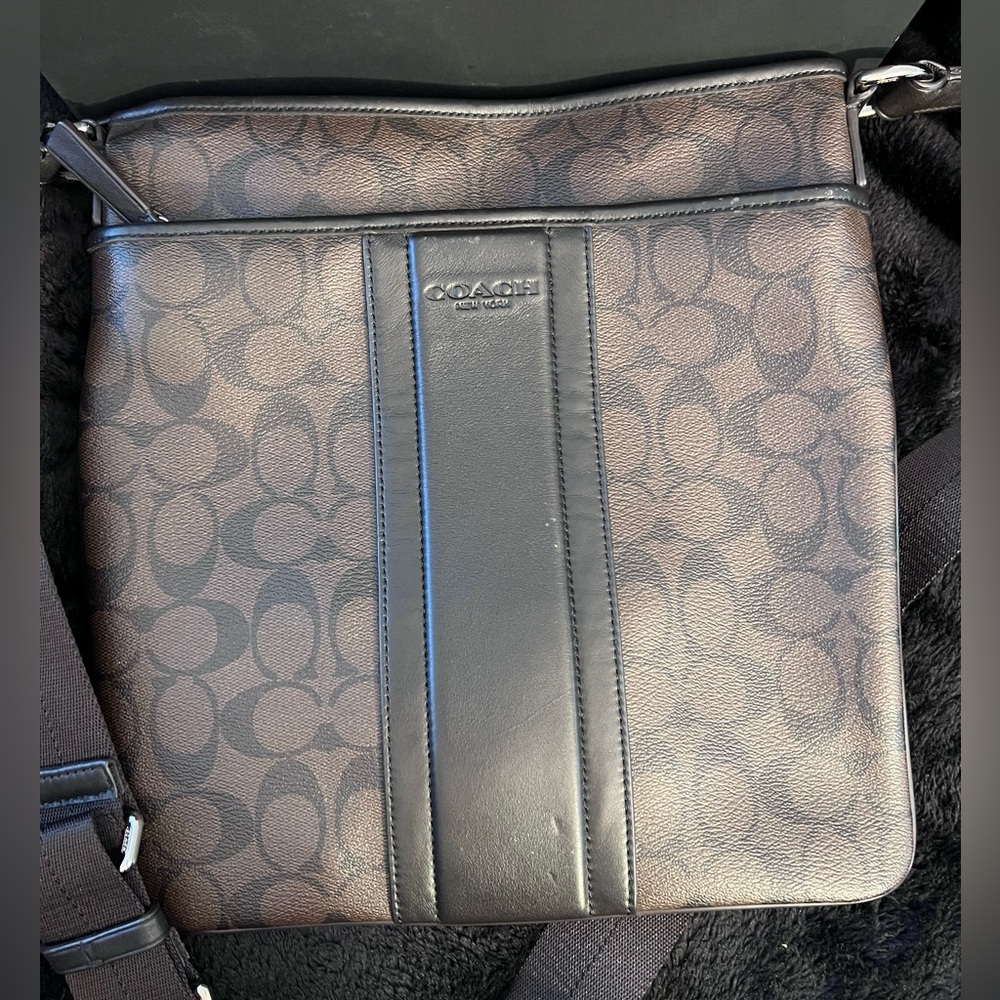 Coach Men’s Crossbody Messenger Bag in Brown and Black